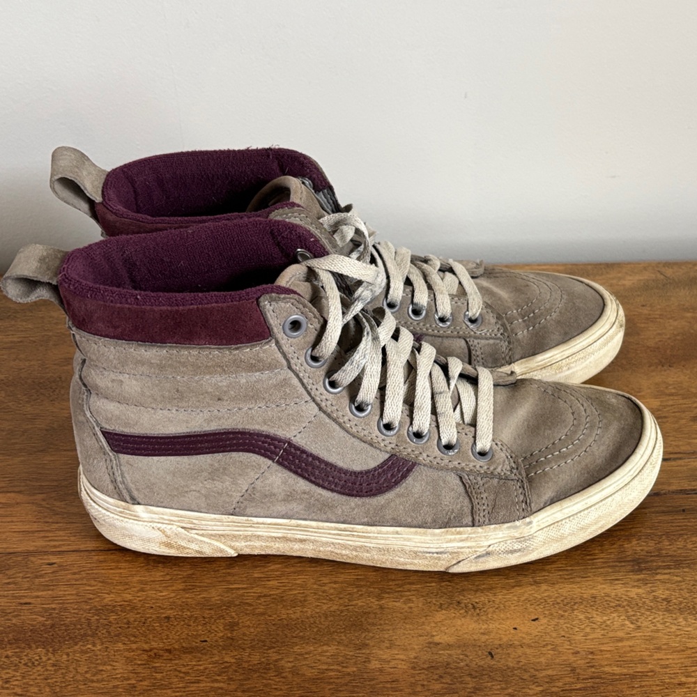 Vans Gray and Burgundy High-Tops